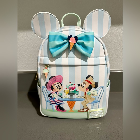 Disney’s Beach Club Resort Beaches and Cream Mickey & Minnie Loungefly Backpack - Picture 1 of 4